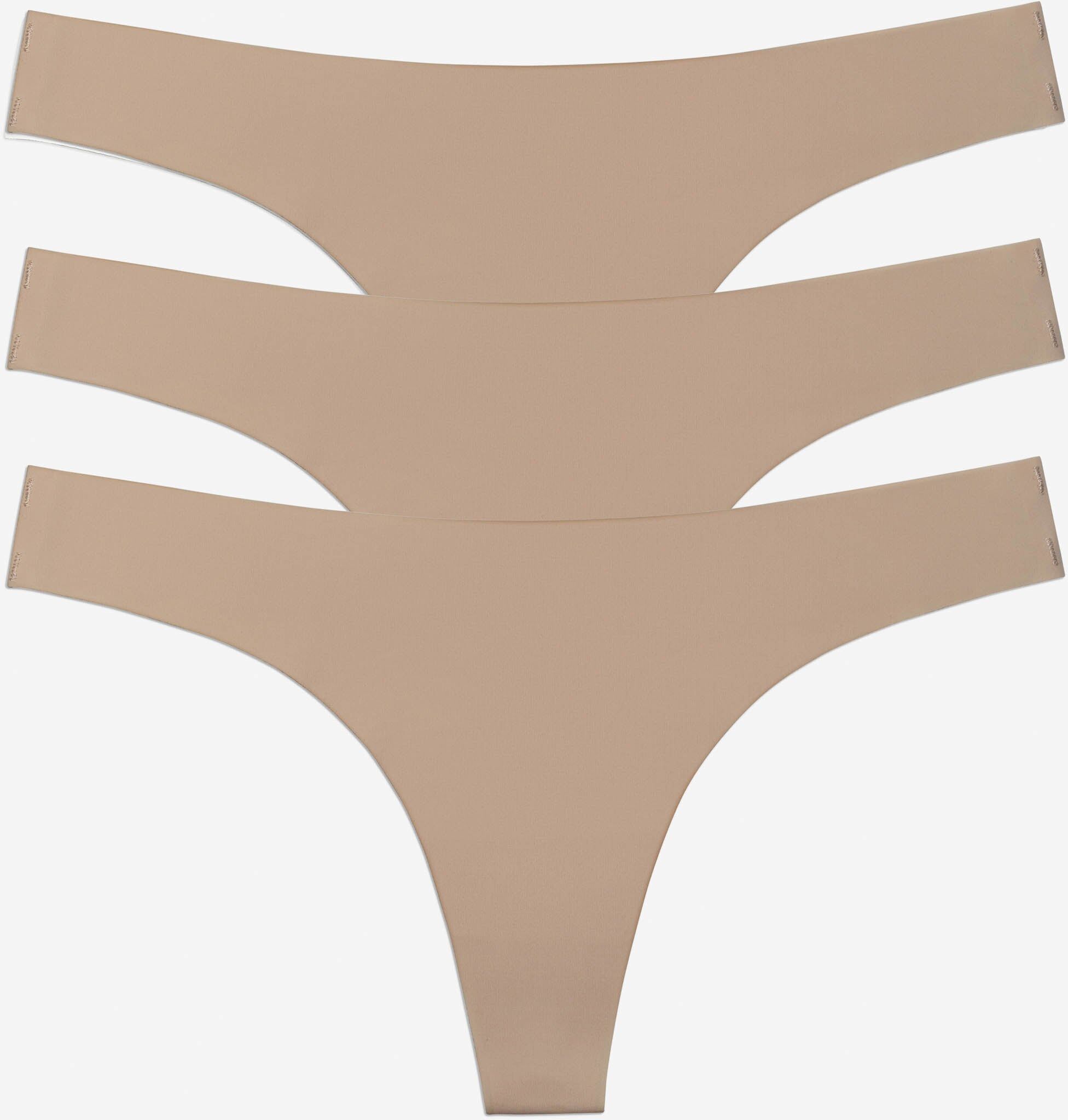 FAMME - 3-Pack Like Nothing Thong - Beige / S