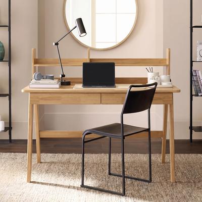 WILK Wood Computer Desk with Hutch, Home Office Writing Desk for Bedroom