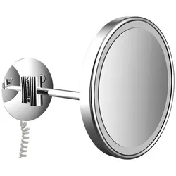emco LED Rasier- und Kosmetikspiegel, einarmig, mit Spiralkabel, rund, chrom, 109406008