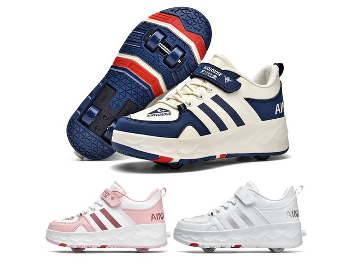Chaussures à roulettes d'extérieur sûres et durables avec roues cachées pour filles et garçons, patins à roulettes 2 en 1, chaussures à roulettes pour enfants