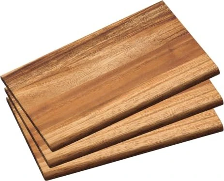 Kesper rechteckiges Schneidebrett aus Akazienholz 23 x 15 x 1 cm, 3 St