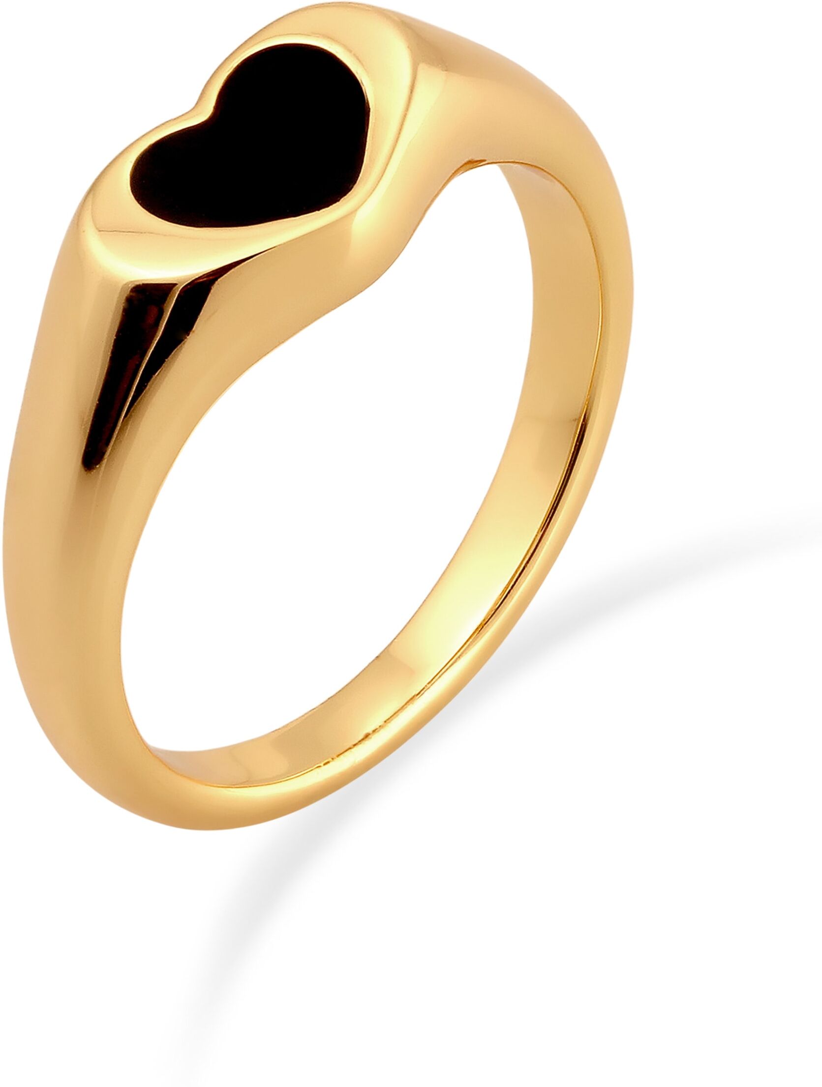 Siegelring ELLI "Ring Siegelring Herz Goldfarben für Damen" Gr. 56, gold, Fingerringe, Damen, 56, Messing, Siegelring