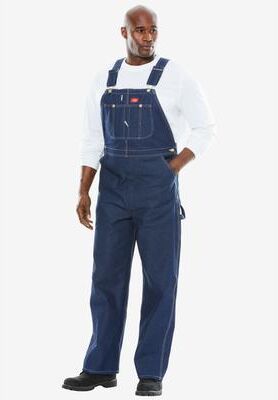 Men's Big & Tall Dickies® Rigid Denim Bib Overalls by Dickies in Indigo Rigid (Size 42 34)