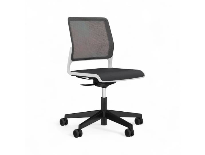 Conference chair SitagXilium Mesh without armrests, Black/White, New - Ergonomic & height-adjustable