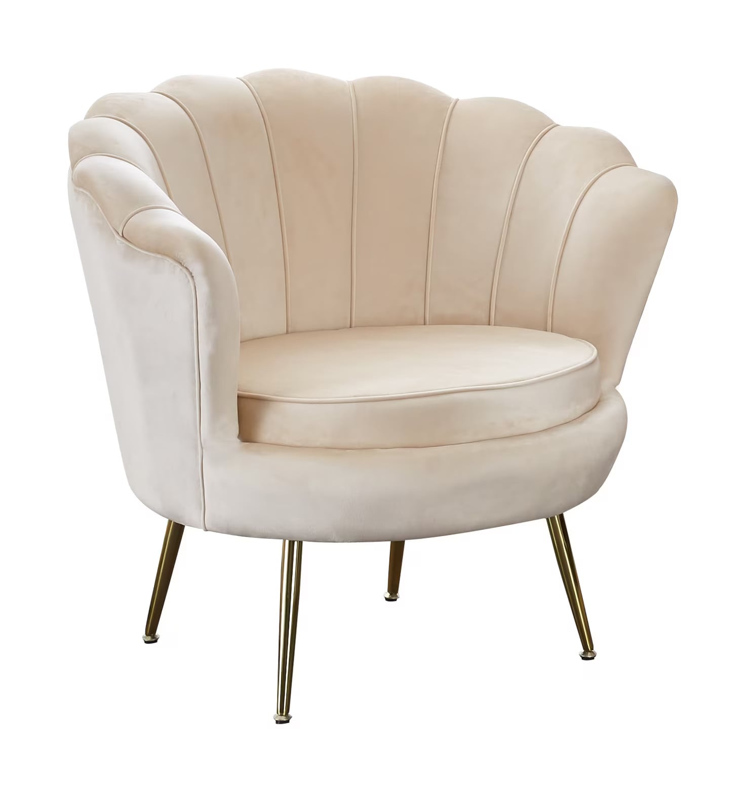 Artistiq Living Lizzy Fauteuil met Velvet en Metal Frame, Beige