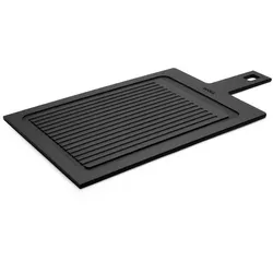 Schneidebrett WOLL mit Rillen (LB 49x25 cm) - schwarz - LB 49x25 cm