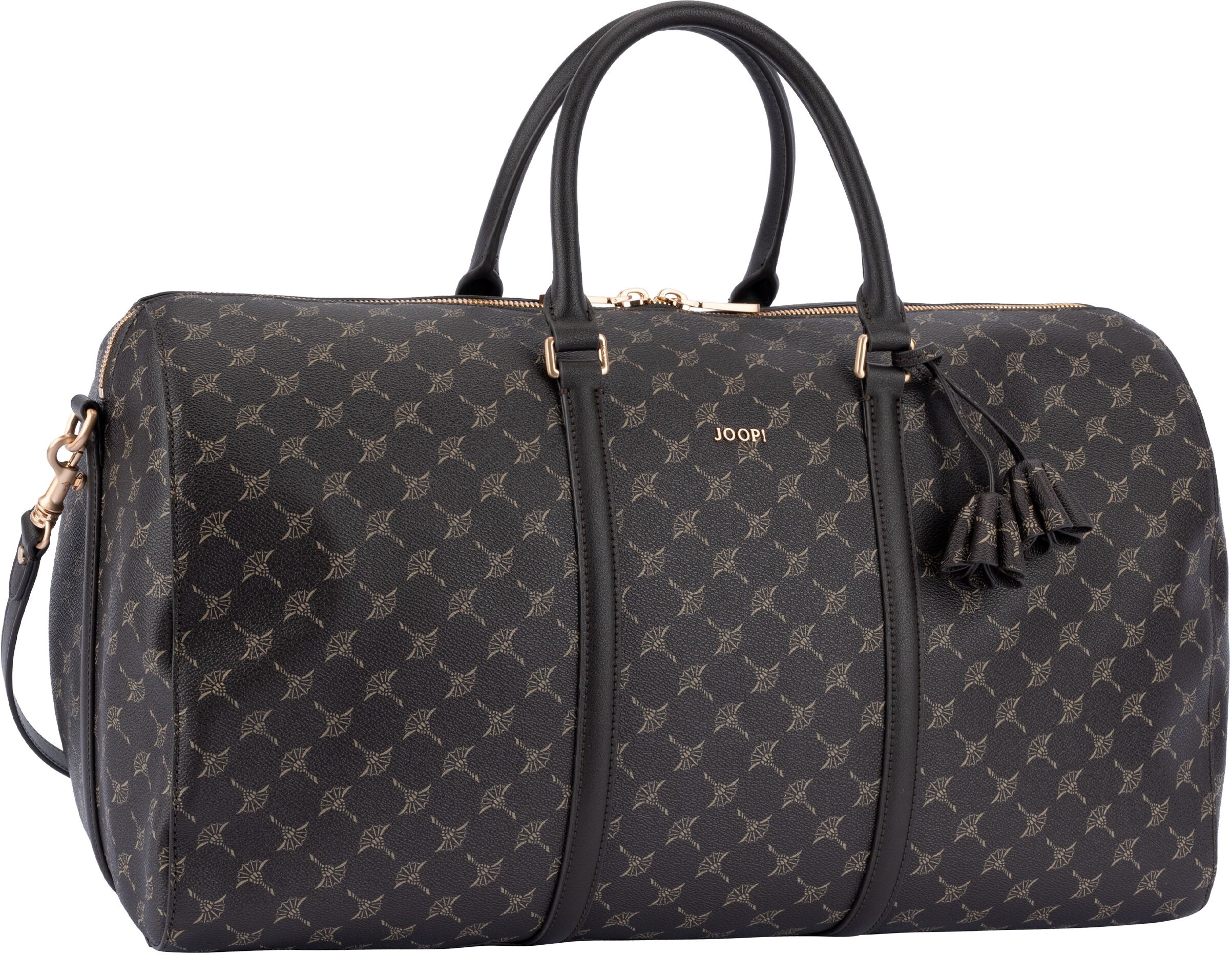 Joop! Weekender JOOP "cortina 1.0 aurora weekender lhz", Damen, Gr. B/H/T: 50cm x 29cm x 22cm, braun (seal braun), Lederimitat, bedruckt, Taschen Weekender, Reisetasche, Sporttasche mit abnehmbaren Schulterriemen seal braun B/H/T: 50cm x 29cm x 22cm