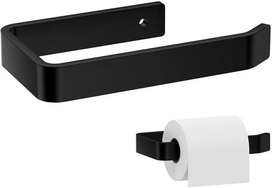 Unyqoos Zelfklevende toiletrolhouder van aluminium, zwart