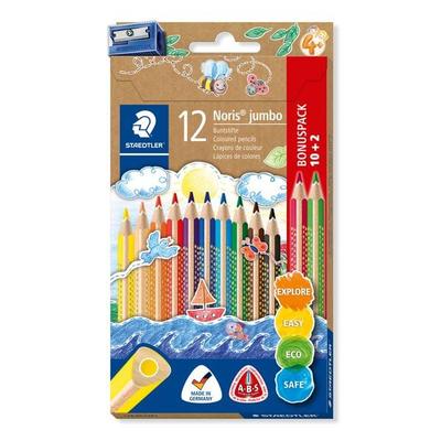 STAEDTLER Buntstifte Noris jumbo 128, 10+2 und 1 Spitzer
