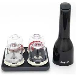 FinaMill BBQ Set, Pfeffermühle + Salzmühle, Schwarz, Transparent