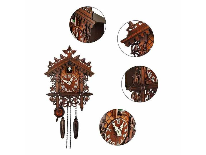 Horloge murale coucou vintage avec pendule, mouvement silencieux, décoration intérieure de la maison, ornements de salon