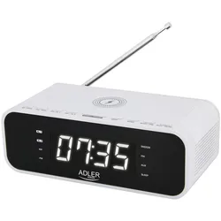 Adler AD 1192W Wecker mit kabellosem Ladegerät, digital, mit FM Radio und Bluetooth