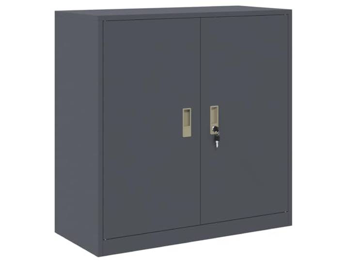HGBNMER Aufbewahrungsschrank Anthrazit 90 x 40 x 90 cm Stahl Industriedesign,abschließbare Türen,Stahlkonstruktion,pulverbeschichtet,ef­fizientes Lagendesign,Büroorganisation