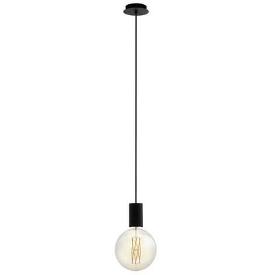 EGLO Hängeleuchte "POZUETA Schnurpendel, Pendelllampe, schwarz, Stahl, Esstischlampe, E27", schwarz, 1, Ø 12,5cm H: 110cm, 1 Stk., Leuchten, Hängelampe, Wohnzimmerlampe, Vintage, Industrial, modern, 110x12,5cm, Hängeleuchte