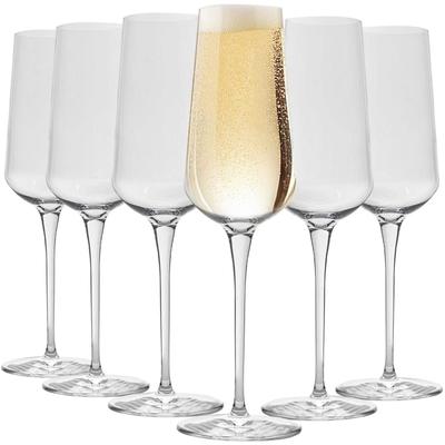 Bormioli Rocco InAlto Uno Flute Glass Set of 6 - 9.5 Ounce