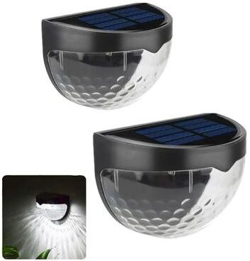 Uplift Picks Solar Fence Wall Lights For Elegant Garden Path And Terrace Ambience black White Light 6 Pcs