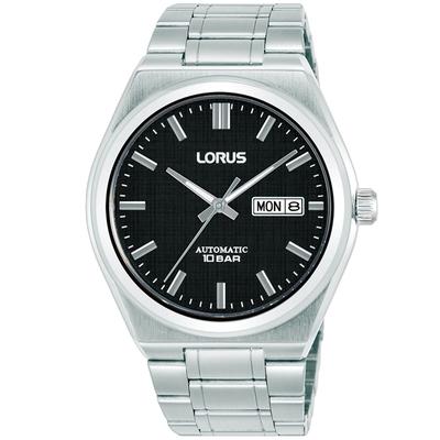 Automatikuhr LORUS, silber (silberfarben, schwarz), Armbanduhren, Herren, Automatikuhr, Armbanduhr, Damenuhr, Herrenuhr, Mechanische Uhr, Edelstahlarmband