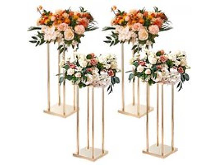 VEVOR 4er-Set Blumenhocker Eckig 20x20x80cm Blumenständer Eisen Beistelltisch Modern Blumensäule Metall-Laminat Pflanzenhocker Pflanzenständer Metallständer für Dekoration von Bars Hotels Cafés