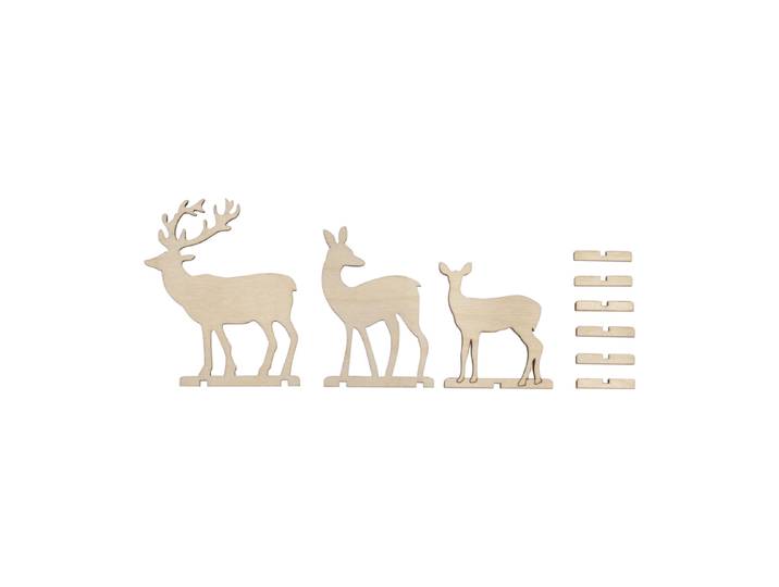Rayher Holz-Steckfiguren Rehe und Hirsch 6.5-9.5 cm 3 Stück