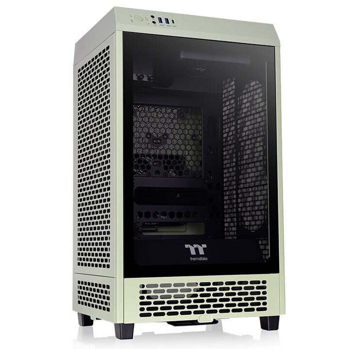 Thermaltake The Tower 200 Gaming PC Gehäuse Mini-ITX Grün Seitenfenster