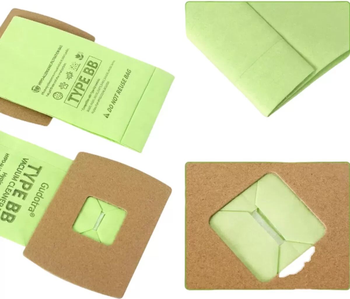 INF 10er-Pack hellgrüne Faser-Staubbeutel, kompatibel mit Oreck Type BB, Ersatz-Einwegbeutel
