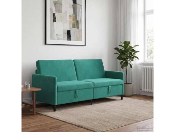 KTHLBRH 3-Sitzer-Sofa, türkis, mit Stauraum, 192 cm Atmungsaktives Polyester, waschbares Futter, Gestell aus Metall und Holz, Beine aus Kunststoff