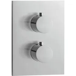 Herzbach Design iX Fertigmontageset 17.500550.2.09 Edelstahl gebürstet, Unterputz-Brause-Thermostat square