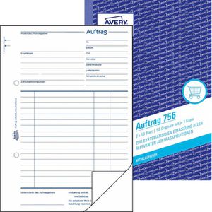 Zweckform Avery  756 Auftragsbuch A5 2x50 Blatt