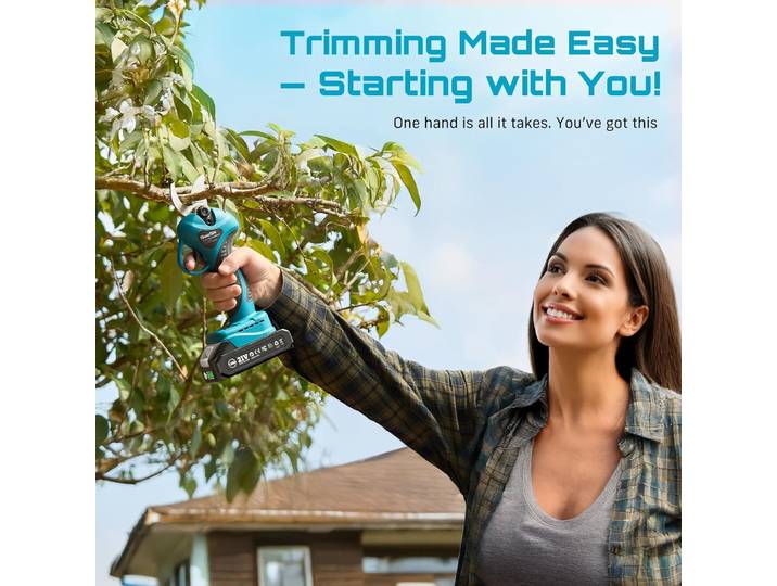 Sécateur électrique sans fil Seesii 33MM, cisailles de taille sans balais, sécateur de branches d'arbre de jardin, compatible avec la batterie Makita 18V