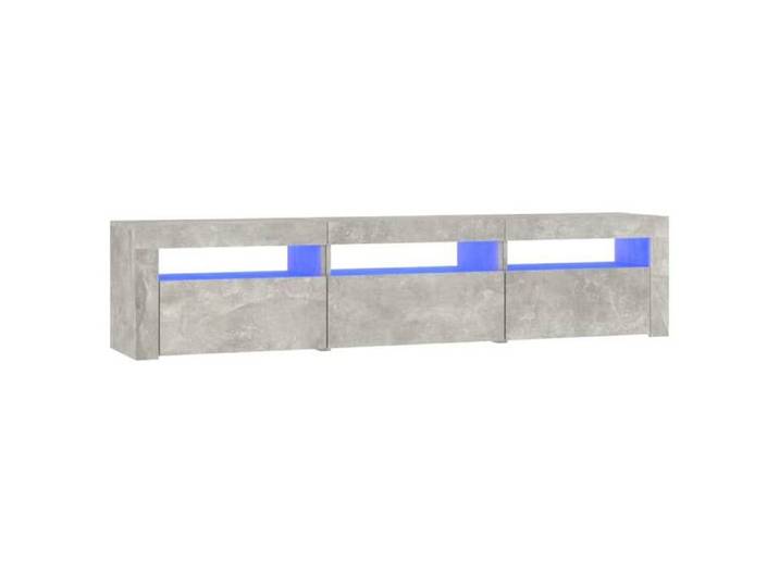 Meuble TV/HIFI - design minimaliste/Utilisations maison - avec lumières LED Gris béton 180x35x40 cm@EU62294741