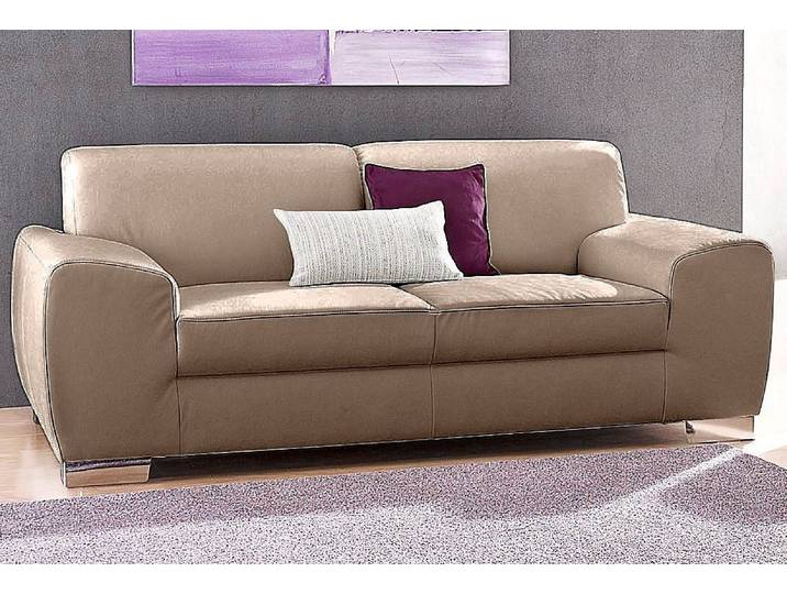 2-Sitzer DOMO COLLECTION Ricardo kubisch, modern & elegant, bequem, Federkern, Breite 204cm , beige (natur), B:204cm H:81cm T:95cm, Sofas, 2-Sitzer