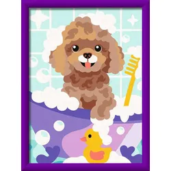 Ravensburger CreArt, Malen nach Zahlen Kinder - Badender Pudel