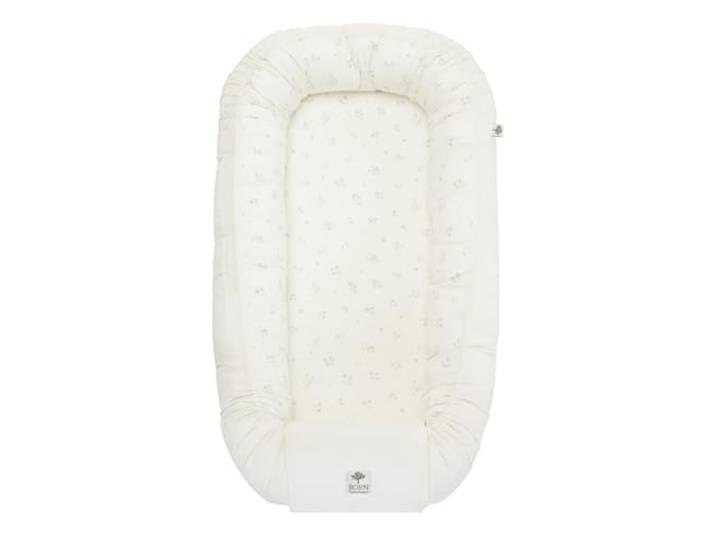 BORN Copenhagen Babynest für Neugeborene 0–8 Monate, Wendbares Kuschelnest & Nestchen aus 100% Bio-Baumwolle, Weiche Seiten, Tragbar, Waschbar