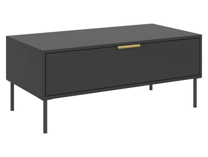 Selsey Vena – Table basse avec tiroir - noire - 100x50 cm