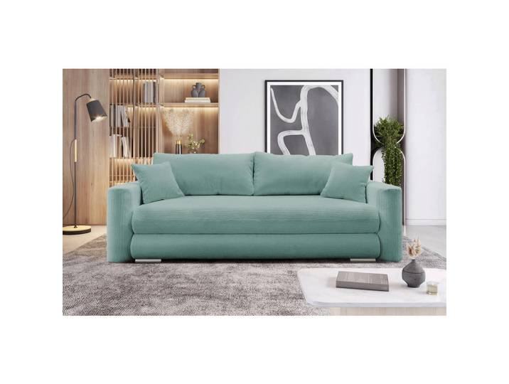 Mid.you Schlafsofa, Hellblau, Kunststoff, 232x88x105 cm, Liegefunktion, Wohnzimmer, Sofas & Couches, Schlafsofas, Schlafsofas mit Bettkasten