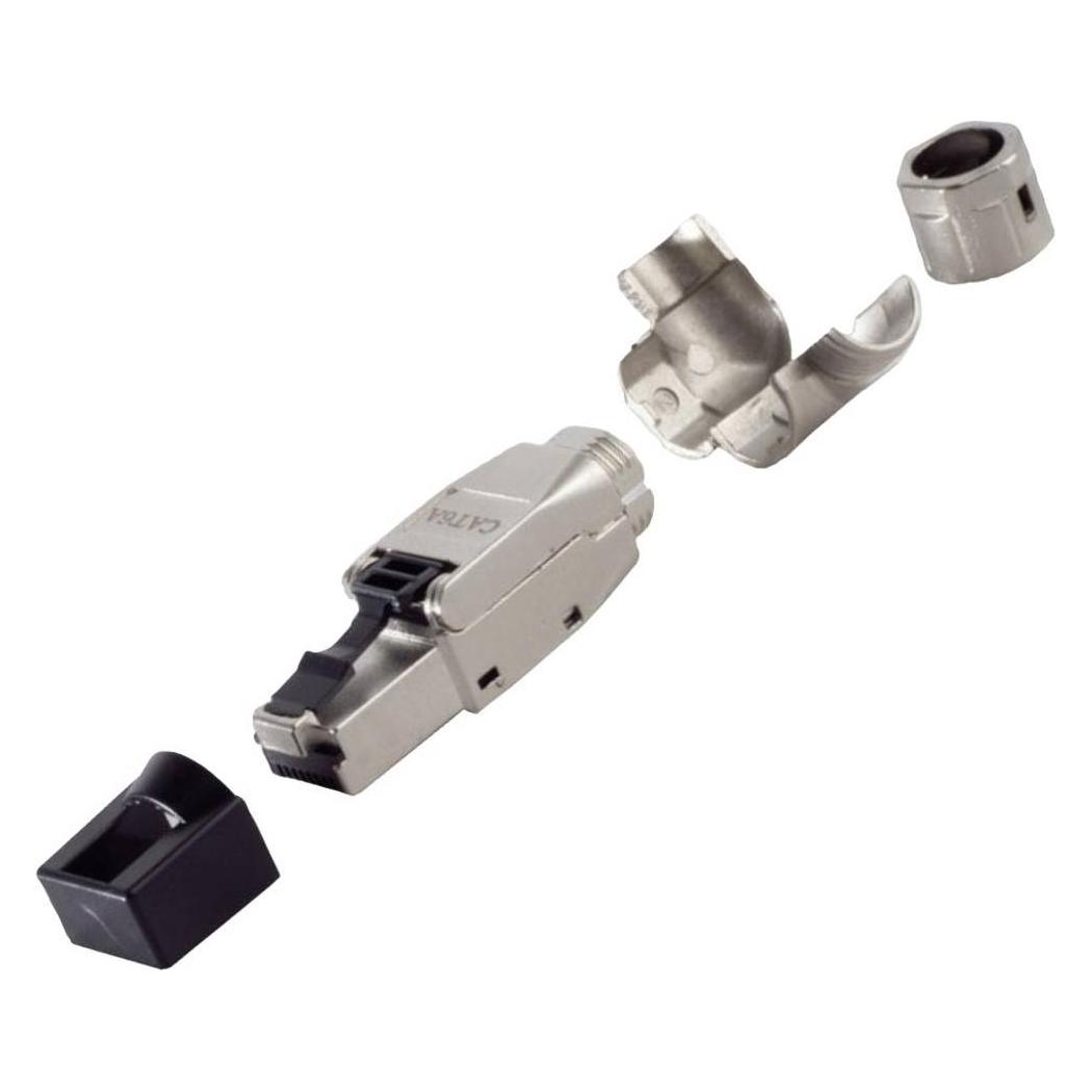 BKL Electronic RJ45 Winkelstecker, werkzeuglos, STP, CAT 6A 10121202 Stecker, g (10121202)
