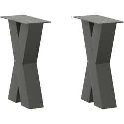 Helloshop26 - Set mit 2 verstellbaren X-förmigen Couchtischbeinen 38 x 42 cm modernes Design klare Linien anthrazitfarbener Stahl 02_0057226