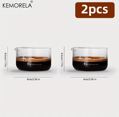 Inspire Picks KEMORELA Espresso Shot Glasses 60ml Clear Scale Measuring Cups For Home Baristas 1 To 2 PCs 2pcs 60ml