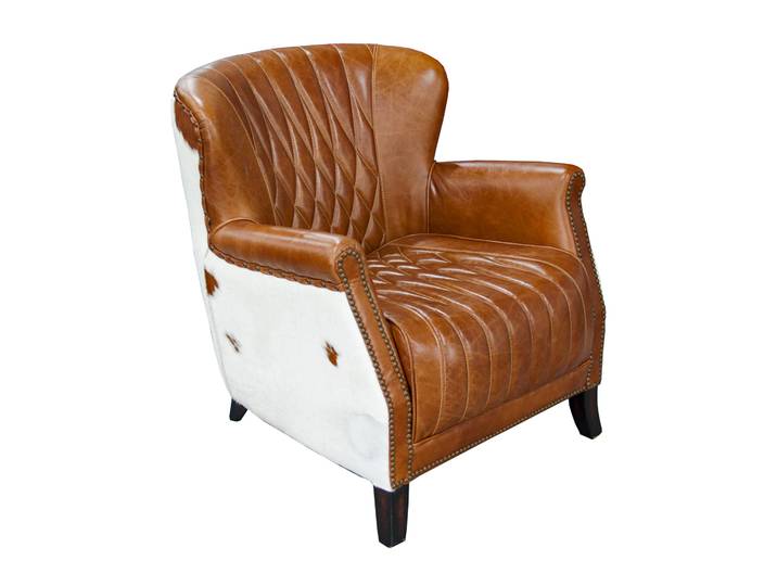 Sessel Vintage Sessel BR Collection Captain, 73.0 x 78.0 cm, Braun, Neu, Eleganz & Komfort - Ideal für entspannte Stunden