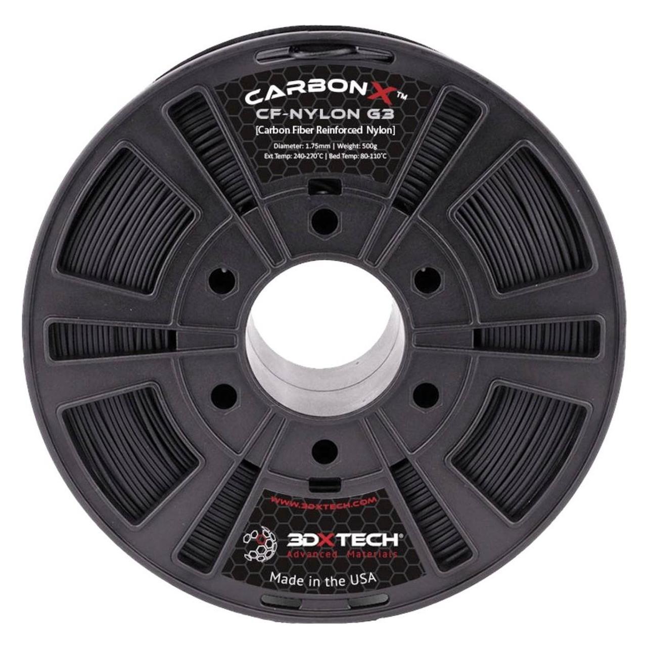 3D Xtech 3DXTech CarbonX CF PA Polyamid (Nylon, 500 g, 1.75 mm) (NYL3010500BK0)
