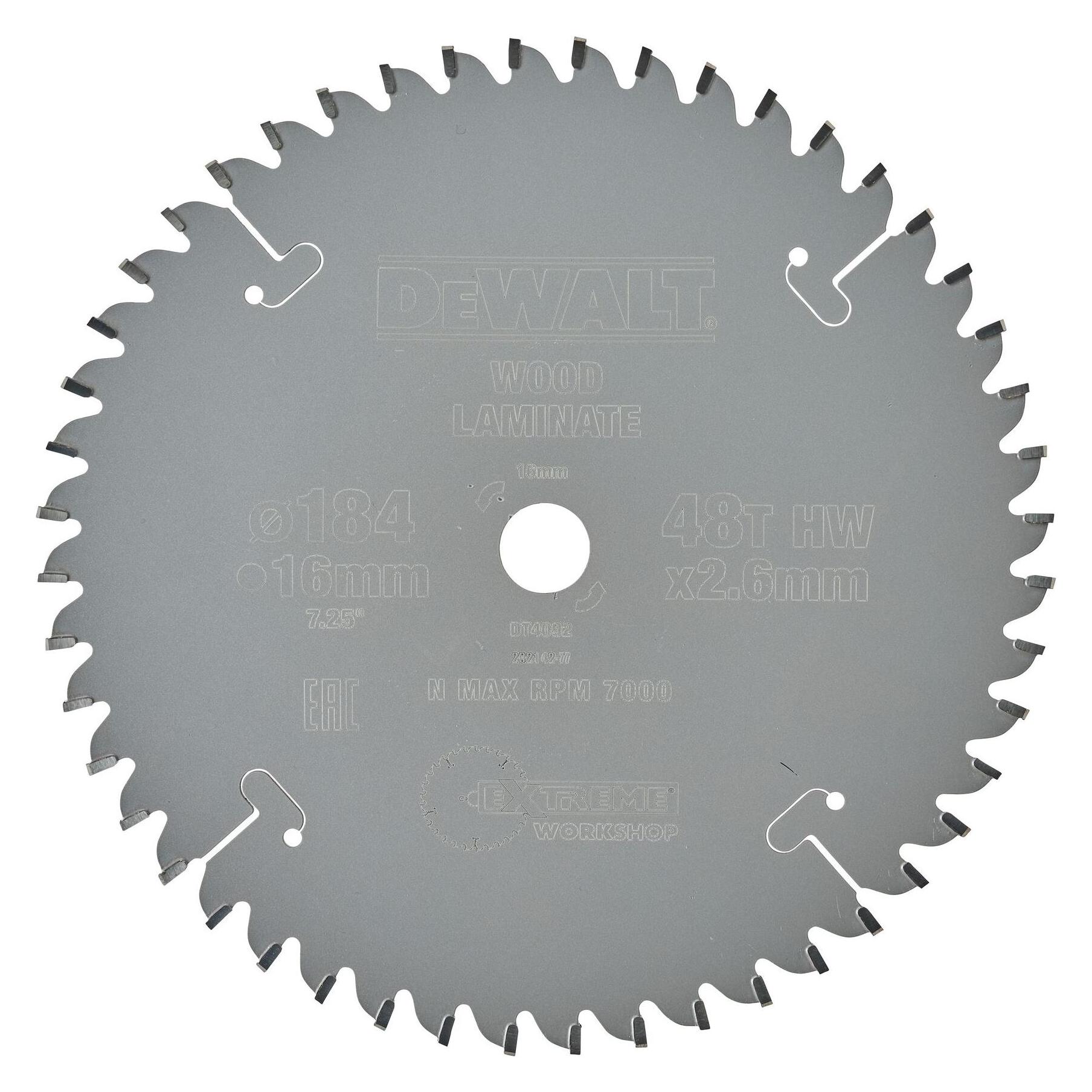 DeWalt Handkreissägeblätter Furnier. Alumini DT4092tstoff (DT4092-QZ)