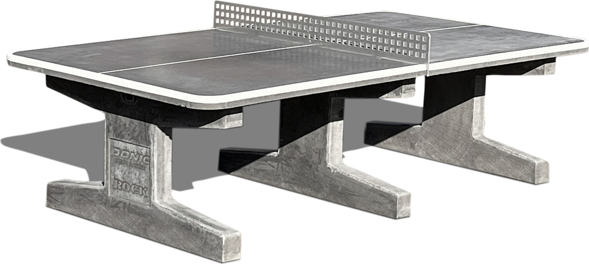 Donic Outdoor-Beton-Tischtennisplatte "Rock" inkl. Netz mit abgerundeten Außenecken