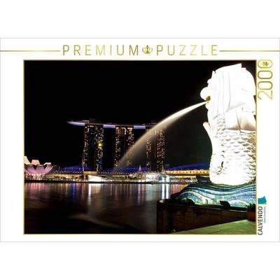 CALVENDO Puzzle Singapur Merlion an der Bucht 2000 Teile Puzzle quer | 2000 Teile Lege-Größe 90 × 67 cm Foto-Puzzle für glückliche Stunden, von ,