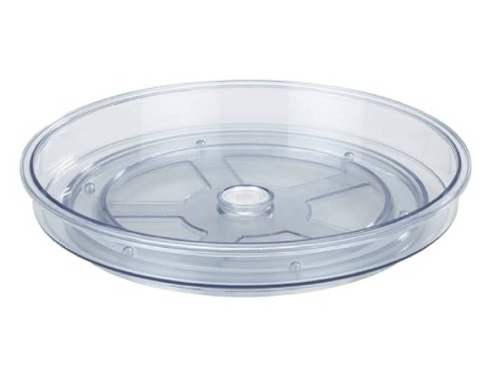 Plateau tournant Victoria\, Plateau tournant Ø 24 pour la Cuisine\, la Table à Manger ou Le réfrigérateur\, en Plastique\, Transparent