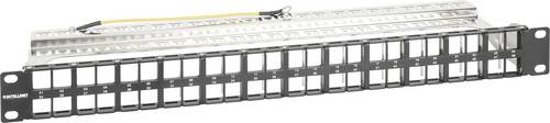 Intellinet 48-Port Patchpanel geschirmt und unbestückt 1 HE schwarz für Keystone-Jacks Patch-Panel 483mm (19") Unbestückt 1 HE