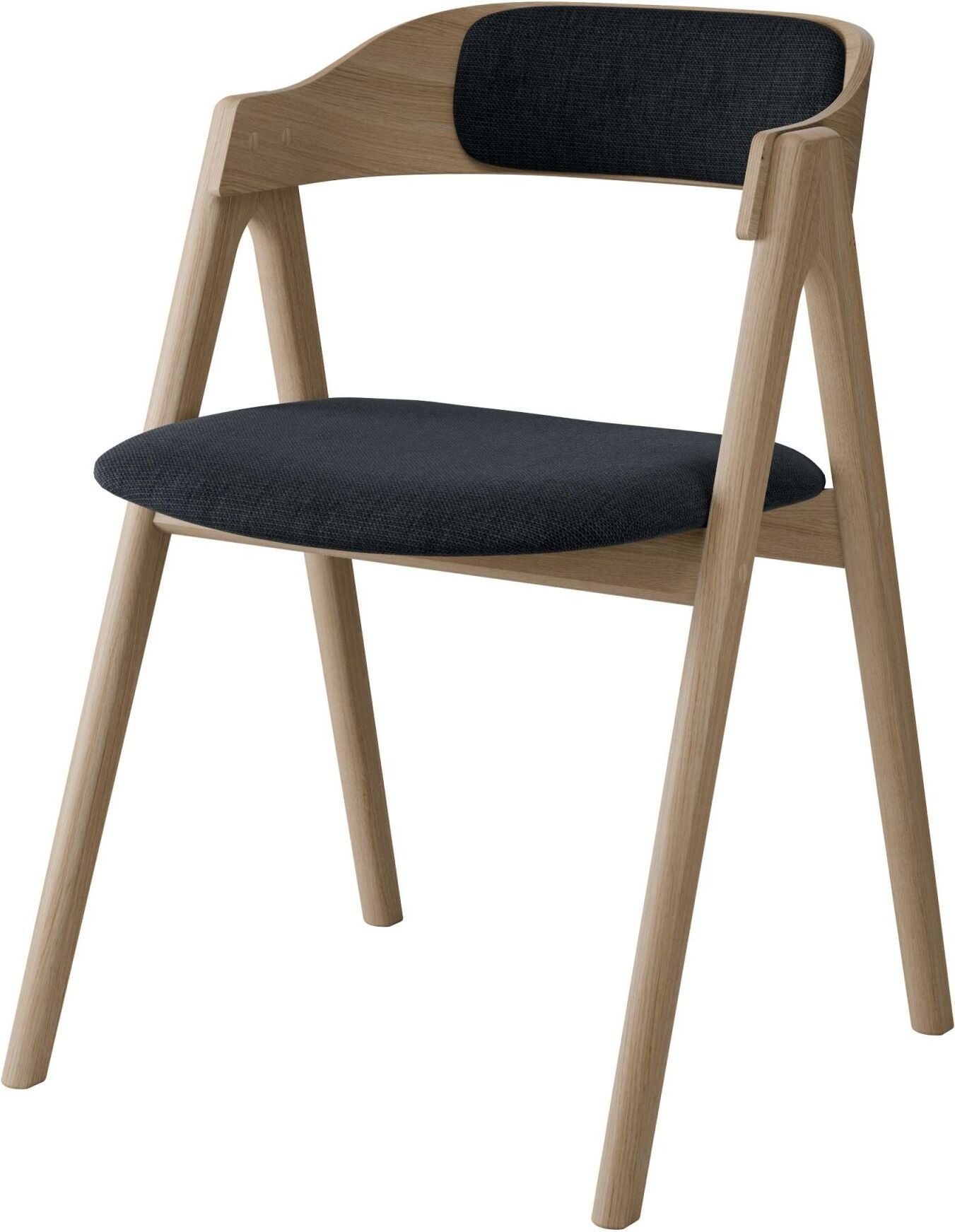Stuhl HAMMEL FURNITURE "Mette by Hammel", , weiß pigmentierter lack, weiß pigmentierter lack, dunkelgrau, B:52cm H:75cm T:54cm, Massivholz, Stoff, Stühle, Stuhl, Massivholz, gepolsterte Sitz- & Rückenlehne, versch. Farbvarianten