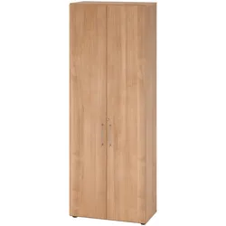 bümö Aktenschrank abschließbar, Büroschrank Holz 80cm breit in Nussbaum - abschließbarer Schrank mit Aktenregal für's Büro & Arbeitszimmer, Büro