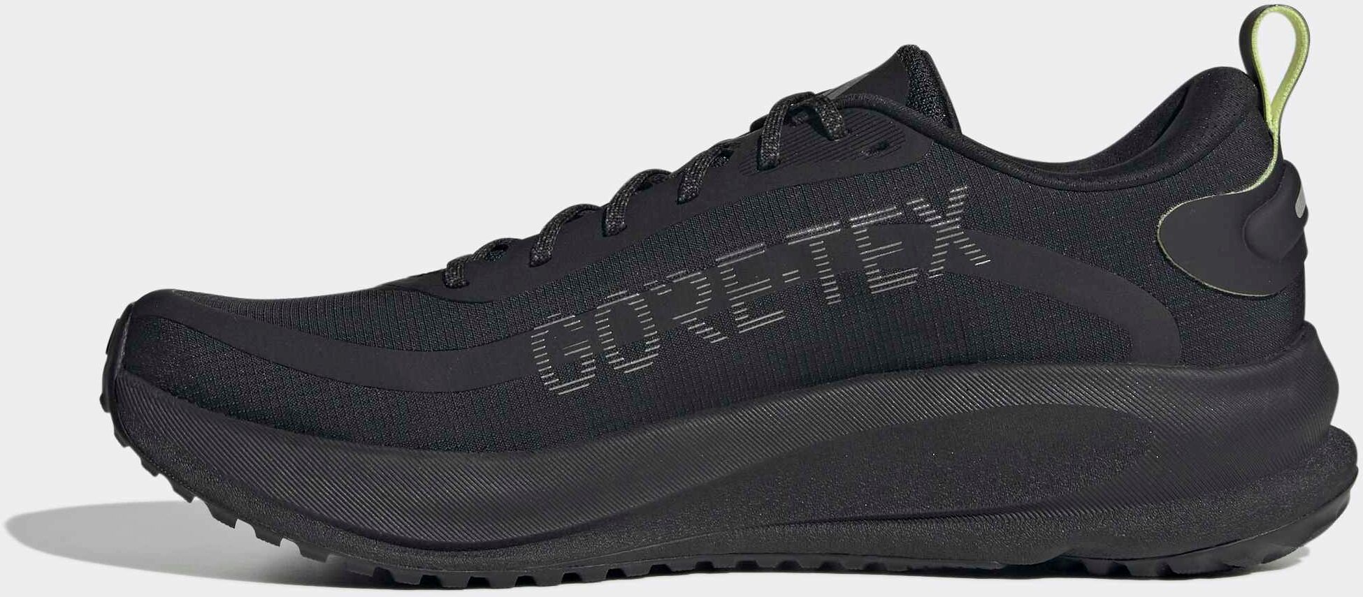 Laufschuh ADIDAS PERFORMANCE "SUPERNOVA EASE 2 GTX", Herren, Gr. 46,5, schwarz (core schwarz, iron metallic, frozen lemon), Synthetik, Textil, Schuhe Laufschuh, wasserdicht