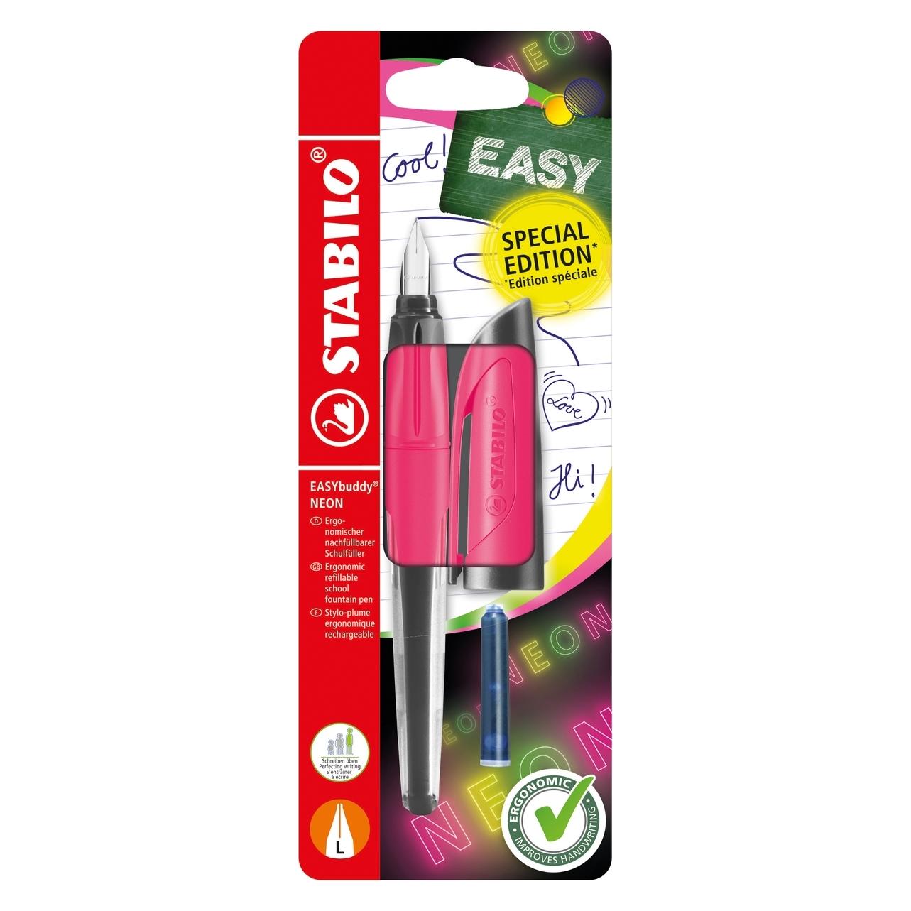 Stabilo Schulfüller EASYbuddy L NEON pink Faltschachtelblister (1x) (71845297)