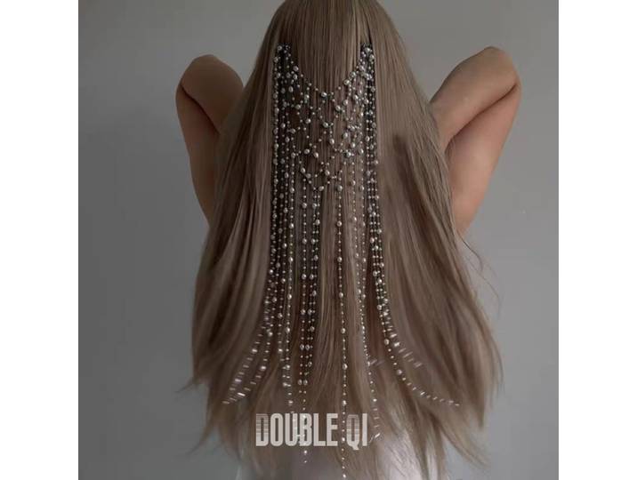 Peigne à pampilles de luxe léger, imitation de perles, chaîne de cheveux, boule, accessoires de mariée, accessoires pour cheveux